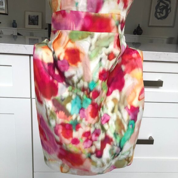Kate Spade New York Floral Watercolor Sheath Midi Dress Viscose Pastel Sz 4 NWOT - Picture 3 of 14